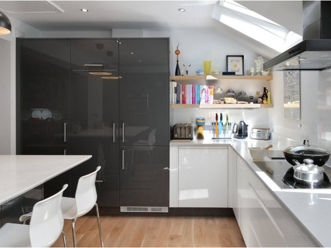 Australia Cabinets Design High Gloss White&Grey Modern Kitchen Joinery