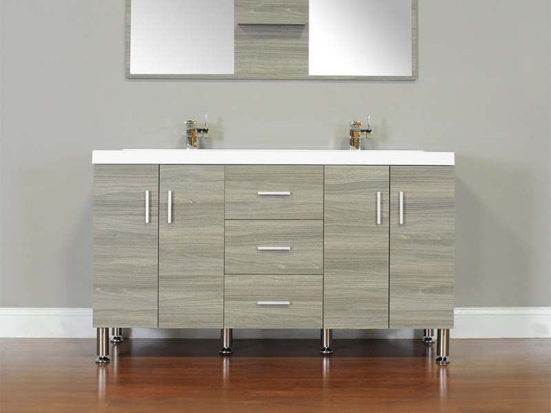 Classic Floor Mounted Bathroom Vanity With Double Sink