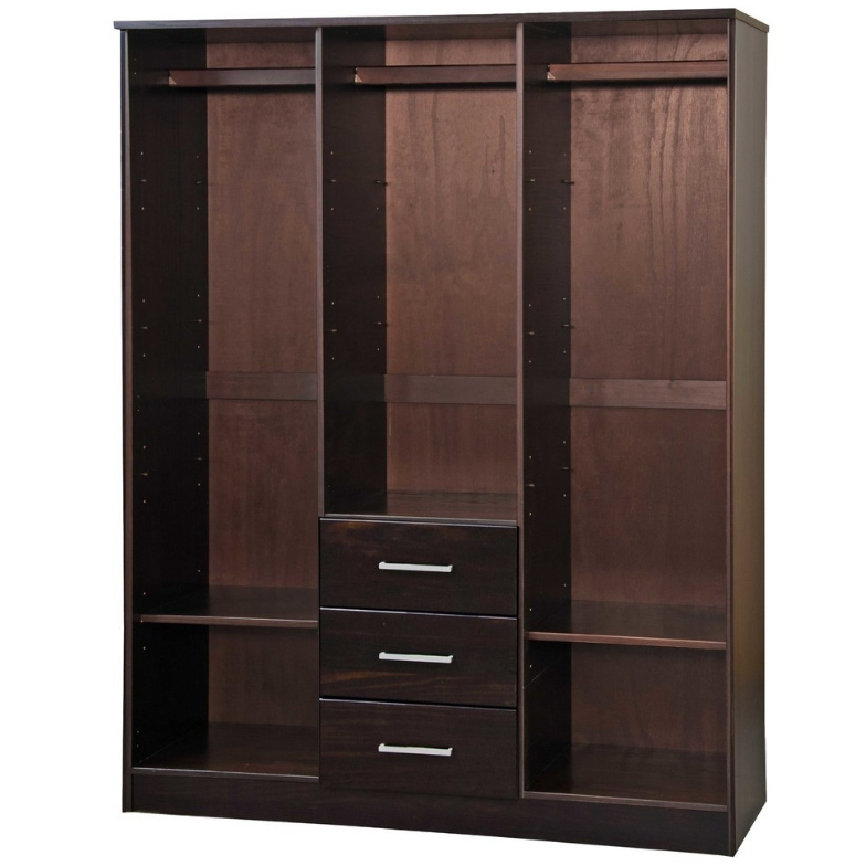 Solid Wood Classic Apartment Closet Bedroom Furniture Wardrobe